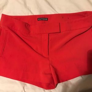 Bright orange dress shorts